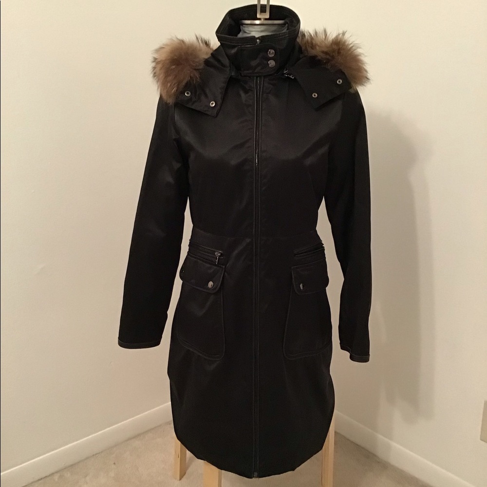 ANDREW MARC / Black Coat with Fur / Women S